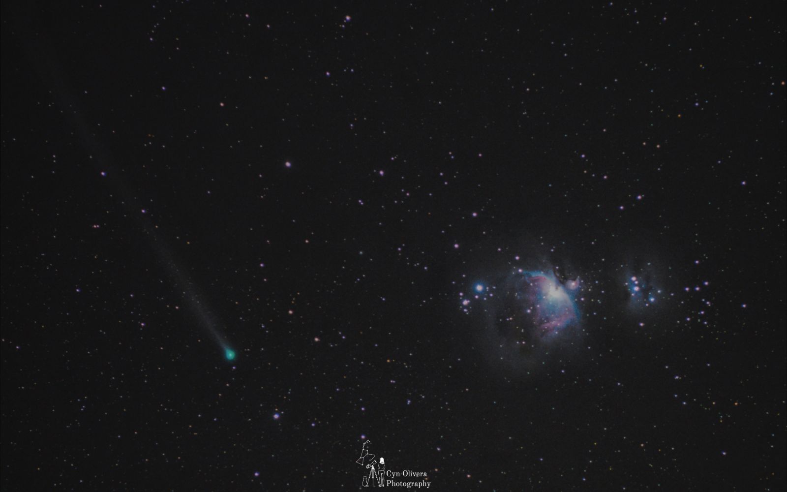 El cometa y la Gran Nebulosa de Orión