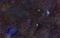 La Nebulosa Trífida y la Nebulosa de la Laguna con Saturno